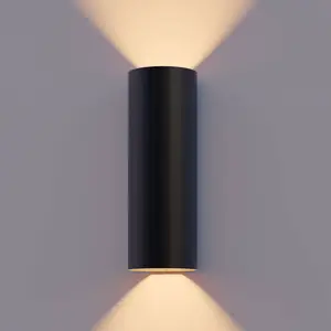 Comparateur de prix : Calex applique d'extérieur LED Round, up/down, hauteur 23 cm, noir