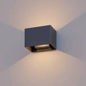 Comparateur de prix : Calex applique d'extérieur Rectangle up/down, hauteur 10cm, noir