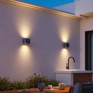 Comparateur de prix : Calex Applique d'extérieur LED Potenza up/down, IP44, noir/or
