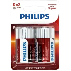 Pack de 2 piles Philips Ultra Alkaline D LR20 pas cher