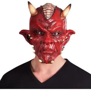 Boland masque de tête diable latex rouge taille unique