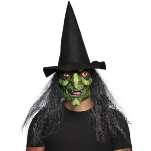 Comparateur de prix : Boland 97608 - Masque de sorcière en latex avec capuche, pour adultes, masque pour déguisements de carnaval, accessoires pour costumes, carnaval ou Halloween