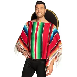 Boland Poncho - Mexique - 120*120cm - Polyester - Adulte - Homme - Rose