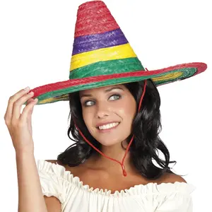 Comparateur de prix : sombrero chapeau paille mexique 49cm multicolore - boland 95460