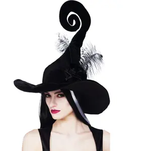 Comparateur de prix : Boland Chapeau sorcière noir avec plumes femme Halloween - Déguisement Halloween - 228360
