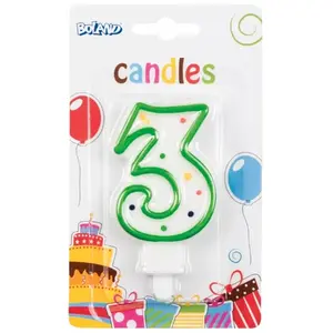 RueDeLaFete Bougie anniversaire COLORéE chiffre 3 pas cher