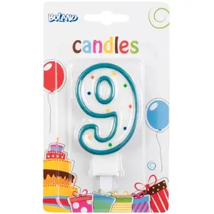 RueDeLaFete Bougie anniversaire COLORéE chiffre 9 pas cher