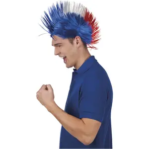 Comparateur de prix : Boland perruque punk bleu blanc et rouge