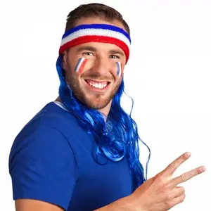 Boland Bandeau Tricolore de Supporter Cheveux Bleus - France pas cher