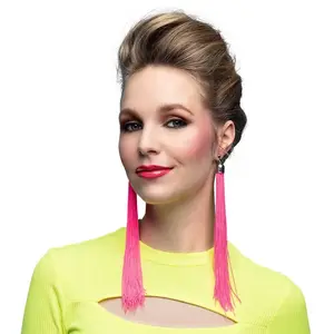 Comparateur de prix : Non communiqué boucles d'oreilles pendants fils 20cm rose vif - boland 64430
