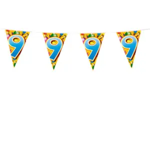 RueDeLaFete Guirlande 6M Fanions Anniversaire Chiffre 9 pas cher