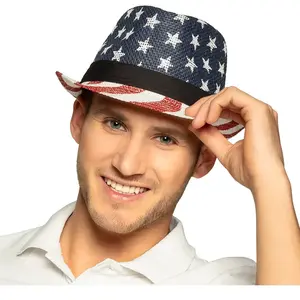 Comparateur de prix : Boland 44966   Chapeau américain, étoiles, rayures, fedora, chapeau de voyage, uncle Sam, costume, carnaval, fête à thème