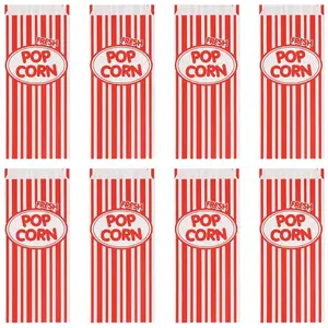 Comparateur de prix : Set 8 sacs papier à pop-corn - 30 x 13 x 8 cm