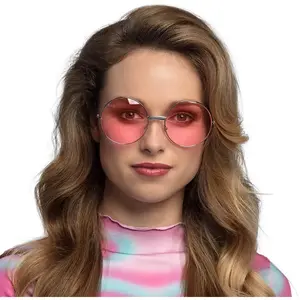 Comparateur de prix : paire de lunettes rondes xl roses hippie adulte - boland 44557