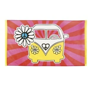 Boland BOL44502 Drapeau Hippie Flower Power pas cher