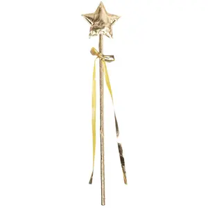 Comparateur de prix : Non communiqué baguette magique étoile ruban fée 40cm or - boland 44086