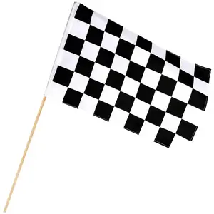 Comparateur de prix : Boland Drapeau DAMIER racing rectangle 30x45cm avec manche