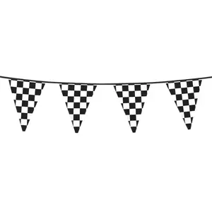 Boland Chequered Black & White Racing Bunting Party Banner Decoration Accessory 6M pas cher