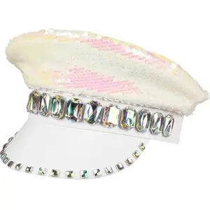 casquette sequin réversible blanche adulte - boland 33021