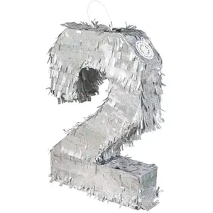 Comparateur de prix : Boland - Chiffres Pinata, taille 40 x 28 x 8 cm, chiffre holographique, numéro, argent, Jubilé, Anniversaire, Décoration, Jeu de fête