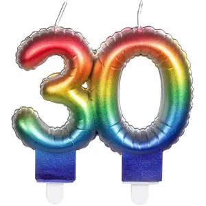 RueDeLaFete BOUGIE balloon multicolore avec mèches, 30 ans pas cher