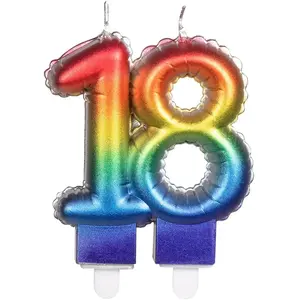 RueDeLaFete BOUGIE balloon multicolore avec mèches, 18 ans pas cher
