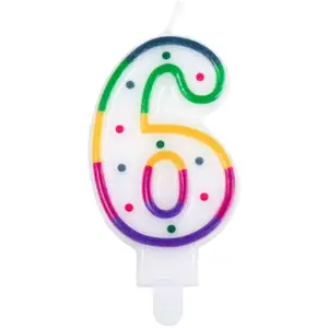 RueDeLaFete Bougie anniversaire COLORéE chiffre 6 pas cher
