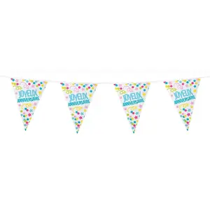 RueDeLaFete Boland ligne de drapeau papier joyeux anniversaire 6 mètres pas cher