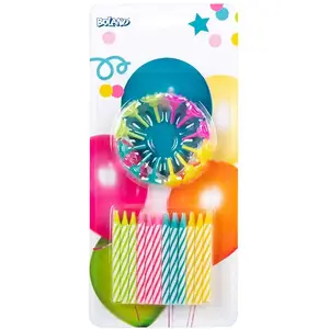 RueDeLaFete Boite de 24 Bougies anniversaire colorées spirale pas cher