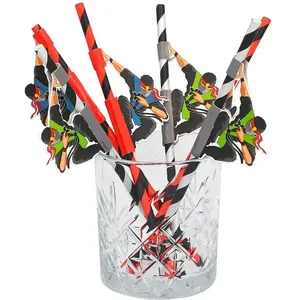 Sachet de 6 PAILLES Ninja Manga en cartonVendu parruedelafete