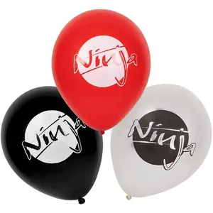 RueDeLaFete Lot 6 ballons latex 25cm Ninja Manga pas cher