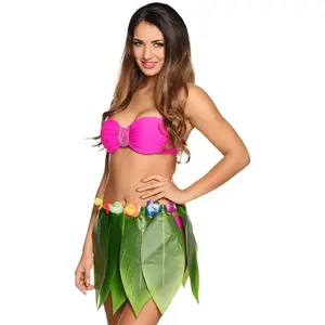 Comparateur de prix : Boland Jupe hawaïenne feuilles bananier - Adulte - Vert - Polyester - 40cm