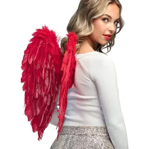 Comparateur de prix : Ailes d'ange Boland - Rouge - Plumes synthétiques - 50x50cm