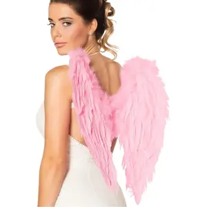 Ailes d'ange en plumes - PARTY PRO - Noir - 50 x 50 cm - Bretelles
