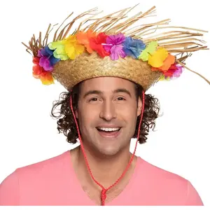Comparateur de prix : Boland Chapeau de paille Hawaï avec fleurs - Beige - Mixte - Adulte