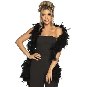 Comparateur de prix : Boa en plumes noires - BOLAND - 180cm - Accessoire de mode pour femme