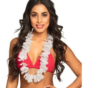 Comparateur de prix : Boland Collier Hawaïen Blanc - Adulte - Mixte - Décoration florale - Longueur 90cm