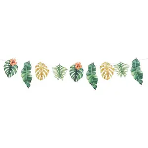 RueDeLaFete Guirlande papier de feuilles tropicales - 3 m pas cher