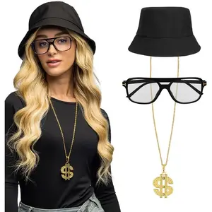 Set Rappeur - bob, lunettes party et collier