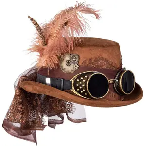 Chapeau de luxe - BOLAND - Specspunk - Marron - Polyester - Polystyrène pas cher