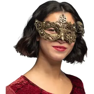 Boland 54575 - Masque Steampunk pour adultes, masque facial, accessoire de déguisement, accessoire pour carnaval et fête à thème, Bronze pas cher