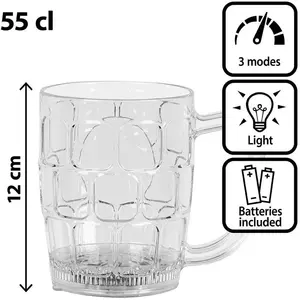 Comparateur de prix : Chope de bière plastique LED - 55 cl