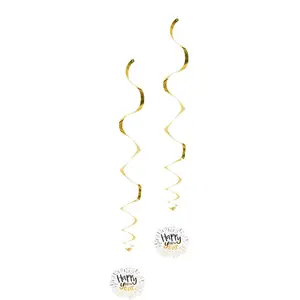 Comparateur de prix : Boland Décorations spirales suspendues x 2 Happy New Year