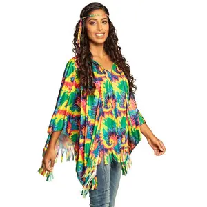 Comparateur de prix : Poncho Hippie avec bandeau - BOLAND - Femme - M/L - Blanc - Coloris Unique