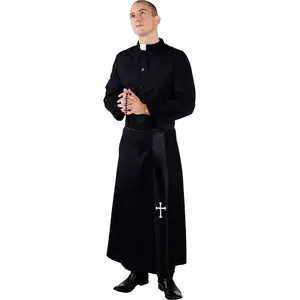 Comparateur de prix : Boland - Costume adulte prêtre, toge et ceinture, Noir, Tunique, Saint, Cardinal, Curé, Eglise, Fête à thème, Carnaval