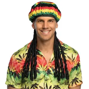 Bonnet Jamaica avec cheveux