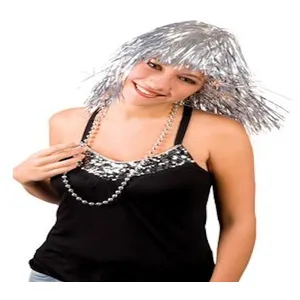 RueDeLaFete Perruque Métal Argent pas cher