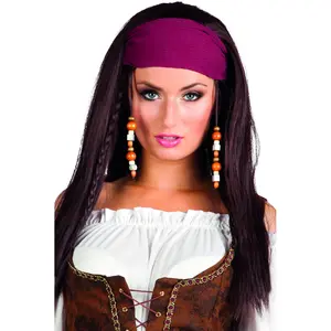 Comparateur de prix : Boland Perruque Pirate Trinity avec bandana dames marron