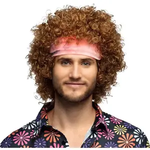 Comparateur de prix : Boland 85715 - Perruque Hippie-Groove avec bandeau, cheveux synthétiques courts avec boucles, Accessoires pour déguisements de carnaval, Carnaval, Fête à thème