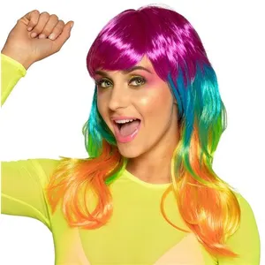 Comparateur de prix : perruque cheveux mi-longs fluo multicolore femme - boland 85702